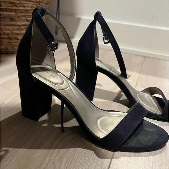 Navy Blue Strap Heels - Picture 1 of 2